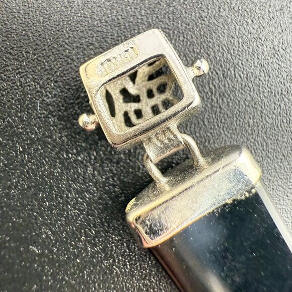 Multi-Stone 18K Gold Plated Bracelet With Chinese Symbols & Polished Natural Gem - Picture 10 of 12